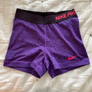 Purple Spandex Nike Pro Shorts size Medium.